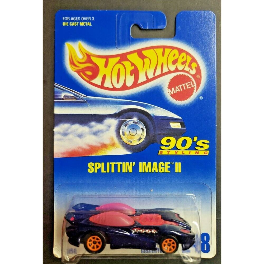 1993 Hot Wheels Splittin' Image II #248 Rare Orange Wheels Pink Window Blue HW11